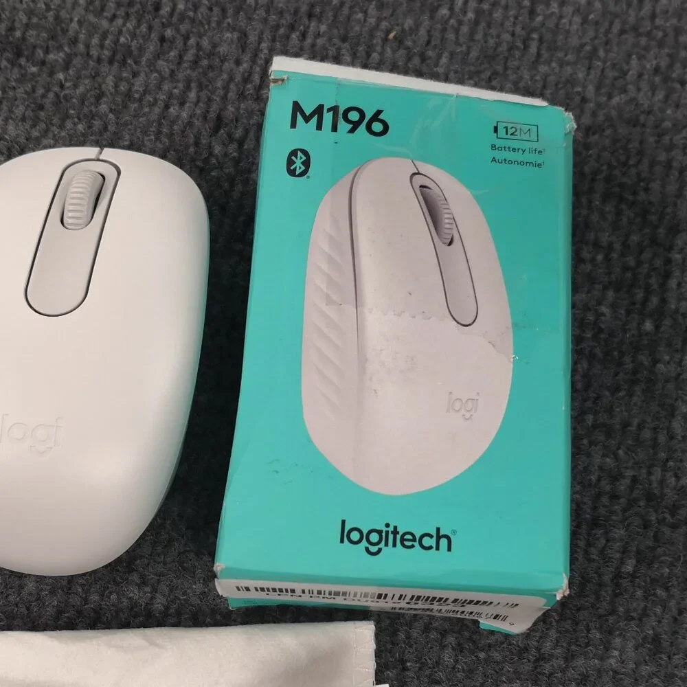 Logitech M196 Lightweight Bluetooth Wireless Optical Mouse WHITE